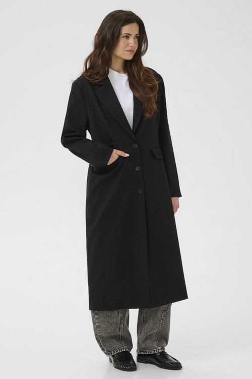 KAYO | BLACK DOUBLE-BREASTED TRENCH COAT